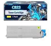 C823 Toner Cartridge Compatible for Okidata OKI C823 C823dn C823n C833 C833dn C833n C843 C843dn Printers, With Chip Large Capacity 7000 Pages (1 Pack Yellow)