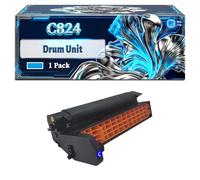 C824 Drum Unit Compatible for Okidata OKI C824dn C824n C834dnw C834nw C844dnw Printers, With Chip Large Capacity 40000 Pages (1 Pack Cyan)
