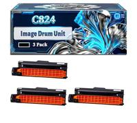 C824 Image Drum Unit Compatible for Okidata OKI C824dn C824n C834dnw C834nw C844dnw Printers, With Chip Large Capacity 30000 Pages (3 Pack Black)