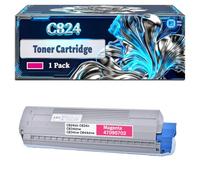 C824 Toner Cartridge Compatible for Okidata OKI C824dn C824n C834dnw C834nw C844dnw Printers, With Chip Large Capacity 5000 Pages (1 Pack Magenta)