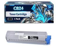 C824 Toner Cartridge Compatible for Okidata OKI C824dn C824n C834dnw C834nw C844dnw Printers, With Chip Large Capacity 5000 Pages (1 Pack Black)