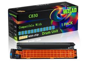 C830 Compatible for Okidata OKI Drum Unit with Chip MC851cdtn MC860 MC860cdtn MC860dn MC861 MC861cdtn Printers (1 Pack Cyan)