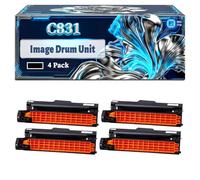 C831 Image Drum Unit Compatible for Okidata OKI C831 C831cdtn C831DM C831dn C831n C841 C841cdtn C841dn C841n Printers, With Chip Large Capacity 30000 Pages (4 Pack Black)
