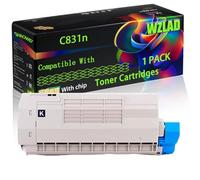 C831n Compatible for Okidata OKI Toner Cartridges with Chip C831 C831n C831cdtn C841 C831DM C841cdtn C831dn C841dn Printers (1 Pack Black)