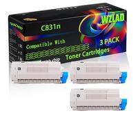 C831n Compatible for Okidata OKI Toner Cartridges with Chip C831 C831n C831cdtn C841 C831DM C841cdtn C831dn C841dn Printers (3 Pack Black)