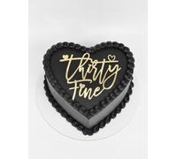C835 Elegant Gold 'Thirty Fine' Cake Topper - Perfect 35th Birthday Or Anniversary Party Decoration For Women & Men - Premium Acrylic Celebration Supply