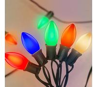 C9 LED Christmas Lights Outdoor 25Ft Outdoor Christmas Decorations String Light Waterproof with 26 C9 LED Multicolor Bulbs, Hanging Vintage Christmas Lights for Patio Roofline Garden Holiday Party