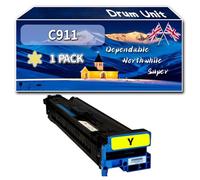 C911 Drum Unit Compatible for Okidata OKI C911dn C931dn C941dn Printers, High-Definition Printing Effect with Chip, 50000 Pages (1 Pack Yellow)