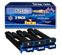 C911 Drum Unit Compatible for Okidata OKI C911dn C931dn C941dn Printers, High-Definition Printing Effect with Chip, 50000 Pages (3 Pack Black)