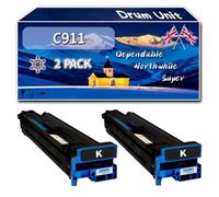 C911 Drum Unit Compatible for Okidata OKI C911dn C931dn C941dn Printers, High-Definition Printing Effect with Chip, 50000 Pages (2 Pack Black)
