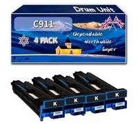 C911 Drum Unit Compatible for Okidata OKI C911dn C931dn C941dn Printers, High-Definition Printing Effect with Chip, 50000 Pages (4 Pack Black)
