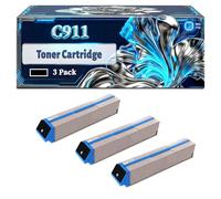 C911 Toner Cartridge Compatible for Okidata OKI C911dn C931 C931dn Printers, With Chip Large Capacity 24000 Pages (3 Pack Black)