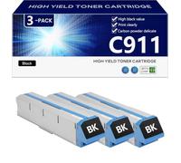 C911 Toner Cartridge with Chip for OKI C911 C911dn C931e C931dn C941e C941dn C942dn Printers, for School Hospital and Bank, 38000 Pages,Black-3 pack