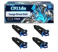 C911dn Image Drum Unit Compatible for Okidata OKI C911dn C931 C931dn Printers, With Chip Large Capacity 40000 Pages (4 Pack Black)