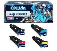 C911dn Image Drum Unit Compatible for Okidata OKI C911dn C931 C931dn Printers, With Chip Large Capacity 40000 Pages (4-Pack BK/C/M/Y)