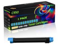 C950 Compatible for Lexmark Toner Cartridges with Chip X952DE X952DTE X954 X954DTE X954DE X955DE X950DHE X950DE X950 C950DE Printers (1 Pack Cyan)