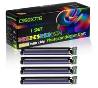 C950X71G Compatible for Lexmark Photoconductor Unit with Chip C950de X950 X950de X950dhe X952 X952de Printers (4-Pack BK/C/M/Y)