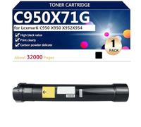 C950X71G Compatible Toner Cartridges for LexmarK C950 X950 X952 X954 Printers, High Yield 30000 Pages, High Definition Printing,Black-1 pack