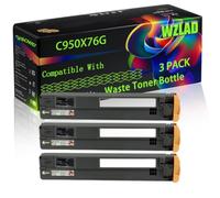 C950X76G Compatible for Lexmark Waste Toner Bottle with Chip C950de X950 X950de X954de X950dhe X952 Printers (3 Pack Black)