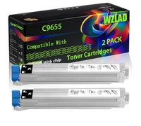 C9655 Compatible for Okidata OKI Toner Cartridges with Chip C9655 C9655hdtn C9655dn C9655n Printers (2 Pack Black)