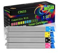 C9655 Compatible for Okidata OKI Toner Cartridges with Chip C9655 C9655hdtn C9655dn C9655n Printers (4-Pack BK/C/M/Y)