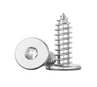 CA 304 Stainless Steel Large Flat Head Plum Tapping Screw Thin Star Pointed Tail Wood M2-M5(6mm,M4 (20Pcs))