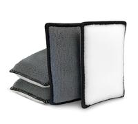 CA Detailing Interior Scrubbing Wash Pad - Pack of 4 Dual-Sided Car Cleaning Sponges for Deep Interior Detailing - Safe on Leather, Vinyl, Plastic - Reusable Auto Scrubbers for Seats & Panels
