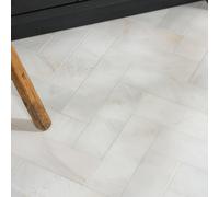 Ca’Pietra Athena White Satin Brick Marble Indoor Floor & Wall Tile, Pack Of 16, (L)300mm (W)100mm