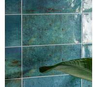Ca’Pietra Digbeth Emerald Green & Blue Gloss Brick Metallic Effect Ceramic Indoor Wall Tile, Pack Of 22, (L)300mm (W)150mm