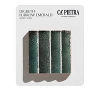 Ca’Pietra Digbeth Emerald Green & Blue Gloss Furrow Metallic Effect Embossed Ceramic Indoor Tile Card Mounted Sample