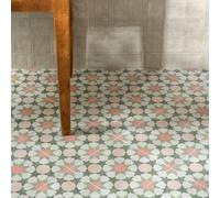 Ca’Pietra Nebula Spring Bloom Green & Pink Matt Porcelain Indoor Floor & Wall Tile, Pack Of 11, (L)300mm (W)300mm