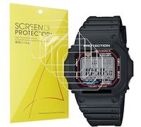 Ca sio Screen Protector, [6 Pack] Full Coverage TPU Clear Film Compatible for Ca-sio F105W, F108WH, W-217H, W218H, W800HG, AE1200WH, AE1300WH, A158W, A168WA (For G-Shock GWM5610 Watch, 6 pack)