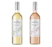 Ca’ Tesore Pinot Grigio & Pinot Grigio Rosé Wine Pair | Italian White & Rosé Wine Duo | 2 Bottle Mixed Wine Gift Set | 12% ABV