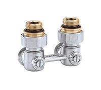 CA Two-Tube Valve Block Corner 1/2" AG x 3/4" AG