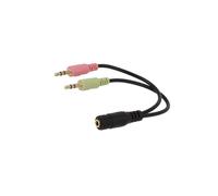 CA0020 Cable Jack 3.5mm 4pin Bush, Jack 3.5mm Male 3pin x2 LOGILINK