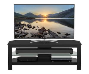 CA115BOX Calibre Plus TV Stand with Glass Shelf Up To 55" - Black Oak