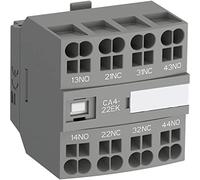 CA4-40NK Auxiliary Contactor Block, 4 x NO Auxiliary Contacts, Up to 3600 Cycles per Hour, Grey, 1.95 x 1.3 x 1.5 cm (Reference: 1SBN010146R1240)