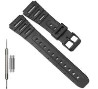 CA53 Replacement Watch Band Compatible with Casio CA53W Vintage Series CA-53WF-2B CA-53WF-3B CA53W-1 CA-53 Black Resin Strap Watch Accessories