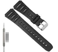 CA53 Replacement Watch Band Compatible with Casio CA53W Vintage Series CA-53WF-2B CA-53WF-3B CA53W-1 CA-53 Black Resin Strap Watch Accessories