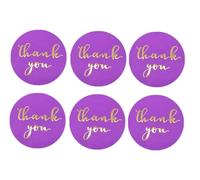 CAA Trading™ 100 x Purple Thank You Stickers Gold Lettering Labels Gifts Crafts Presents Home Made Gifts (2.5cm) 25mm (100 Stickers)