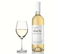 CAA Trading™ 2 x Wine Bottle Sticker I Can't Drink This But You Can Label Alcohol Pregnancy Announcement Best Friend Friends Grandma Grandad (2 Label Stickers)