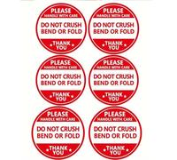 CAA Trading 30 x Please Handle with Care Red Stickers Do Not Crush Bend or Fold Thank You Labels Self Adhesive Care Stickers 2" (30 Stickers)