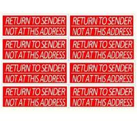 CAA Trading™ 40 x Red Rectangle Return to Sender Not Known at This Address Glossy Waterproof Removable Stickers Labels 7.5cm x 2.5cm (40 Stickers)