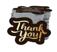 CAA Trading™ 50 x Black Double Sided Thank You for Supporting My Small Business Cards Thank You Customer Appreciation (50 Cards)