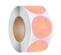 CAA Trading™ 500 x Pink Thank You for Supporting My Small Business Stickers Gold Lettering Labels Gifts Crafts Presents Home Made Gifts Customer Appreciation (2.5cm) 25mm (500 Stickers)
