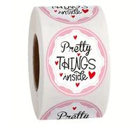 CAA Trading™ Roll of 500 x Pretty Things Inside Stickers Love Heart Labels Gifts Crafts Presents Thank You Home Made Gifts (2.5cm) 25mm (500 Stickers)