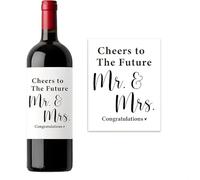 CAA Trading™ Wine Bottle Sticker Cheers to The Future Mr & Mrs Congratulations Label Alcohol Wedding Bride Groom (1 Label Sticker)