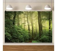 Caaerttply 10X8ft Spring Rain Forest Backdrop Nature Tropical Jungle Forest Background Green Garden Tree Natural Scenery Banner Child Adult Camping Theme Portrait Photobooth Studio Prop