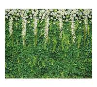 Caaerttply Greenery Green Leaves Backdrop for Photography Spring Grass Wall Backdrop 10x8ft Green Grass White Flower Photo Background Wedding Bridal Shower Birthday Party Baby Shower Decoration Banner