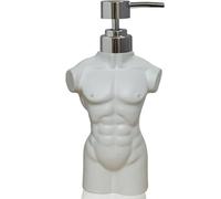 CAAHANJIA Ceramic Boy Soap Dispenser Refillable Liquid Hand Soap Dispenser for Bathroom or Kitchen (White)